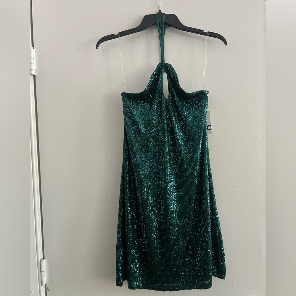 NWT Kohl’s Green Sequin Holiday Mini Dress